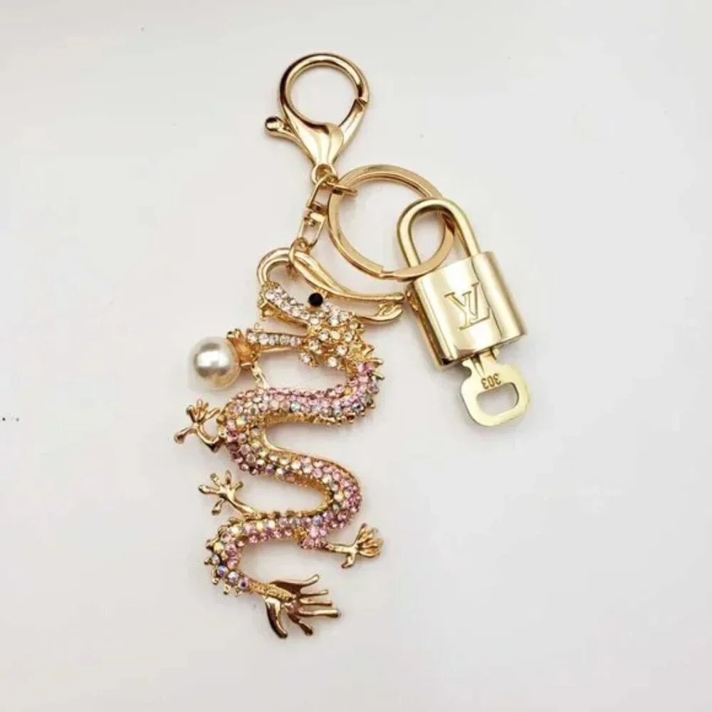 Authentic LV Gold Padlock 🔒Unbranded Dragon Keychain for Louis Vuitton Bags